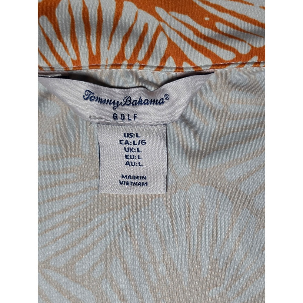 Tommy Bahama Golf Womens Large Orange White Shell Print Full Zip Jacket L - Picture 4 of 6
